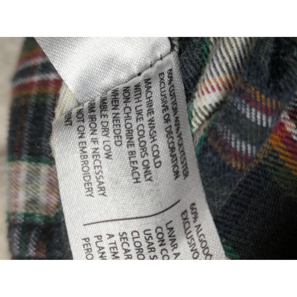 US Polo Assn Boys XL Green Plaid Long Sleeve Button Down Shirt Logo Pocket